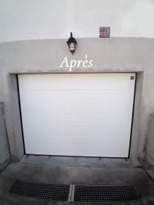 Photo de galerie - Fourniture et pose d'une porte de garage motorisé.