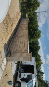 Photo de galerie - Construction seuil et piliers de portail plus muret 