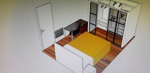 Photo de galerie - Plan 3D - rénovation  d'un appartement