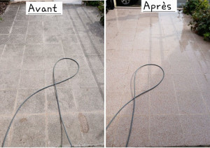 Photo de galerie - Nettoyage terrasse Avant/Après 