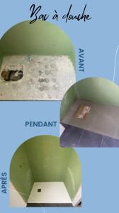 Photo de galerie - Pose d'un réagréage  et d'un receveur sur mesure