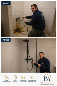 Photo de galerie - Dépose et installation d'une douche complète.