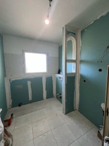 Photo de galerie - Réalisation du placo plus les bandes 