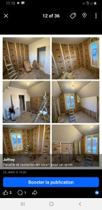 Photo de galerie - Isolation plus placo et bande de 3 chambres 