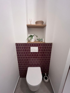 Photo de galerie - Pose toilette suspendu