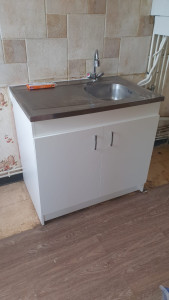 Photo de galerie - Montage d’un meuble évier plus la pose d’évier et montage mitigeur et vidange 