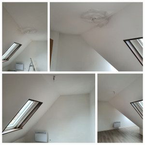 Photo de galerie - Remise en état plafond suite début de feu d'une lampe 