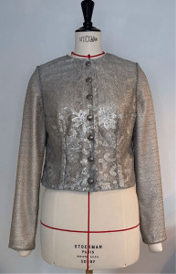 Photo de galerie - Veste en dentelle de calais et lurex 