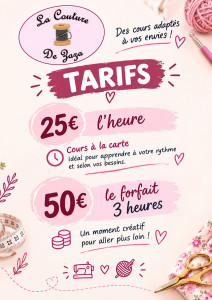 Photo de galerie - Tarifs des cours 