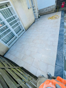 Photo de galerie - Voilà le résultat de la pose du carrelage pour une terrasse de 28m2