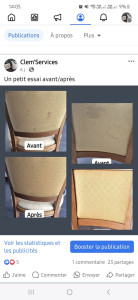 Photo de galerie - Nettoyage avant/ après dossier de chaise