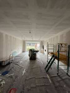 Photo de galerie - Réfection à neuf mur et plafond/bande/ponçage/peinture 