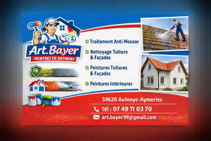 Photo de galerie - Traitement anti-mousse, peinture intérieur/extérieur, nettoyage toiture, façade, dalle ext...