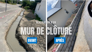 Photo de galerie - Réalisation d'un long mur de clôture.