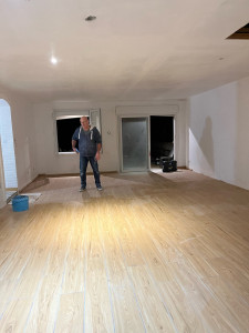 Photo de galerie - 50m2 de carrelage effet parquet 