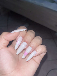 Photo de galerie - Pose américaine taille XL, vernis semi permanent + nail art 