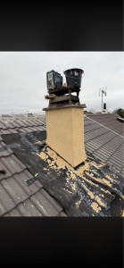 Photo de galerie - Enduit extérieur souche cheminée 