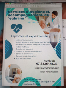 Photo de galerie - Aide à la toilette complète et sécurisée 
promenade et rupture d'isolement.....
