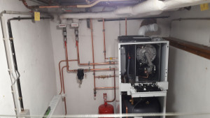 Photo de galerie - Réalisation raccordement en cuivre chaudière