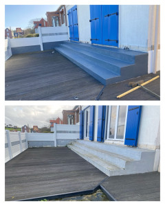 Photo de galerie - Remise en peinture de 3 marches en béton extérieur 