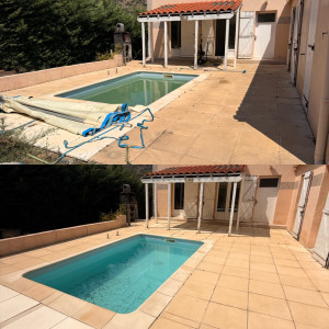 Photo de galerie - Avant/Après Nettoyage haute pression et nettoyage Piscine