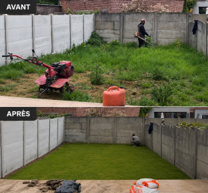 Photo de galerie -     Avant ➜ Après ! Un jardin entièrement remis en état. Travail soigné, rapide et à l’écoute de vos besoins. N’hésitez pas à me contacter