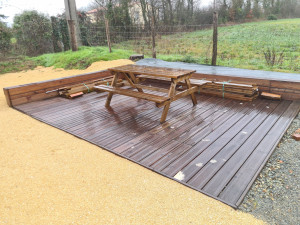 Photo de galerie - Création d'une terrasse en lames de bois traité