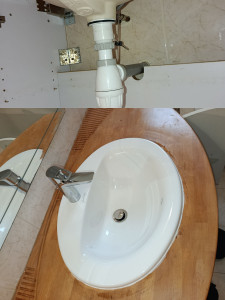 Photo de galerie - Remplacement vasque, mitigeur et siphon 