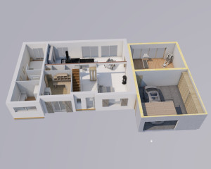 Photo de galerie - Création de différents plans 2D ou 3D avec un rendu réaliste possible pour se rendre compte de l’espace dans la pièce 