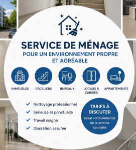 Photo de galerie - SERVICE DE MÉNAGE POUR UN ENVIRONNEMENT PROPRE ET AGRÉABLE