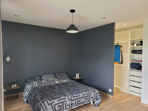 Photo de galerie - Placo fait dans un agrandissement, sol et pose de du dressing.