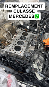 Photo de galerie - Suite à fissure dans la culasse = remplacement culasse d’un Mercedes Classe C✅