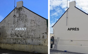 Photo de galerie - Une avant après de notre chantier entretenu par Ed rénovation tu veux pas s'attendre toute 
 nue d'abord par une maçonnerie si nécessaire et ensuite deux couches de peinture par projection airless