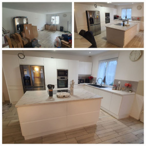 Photo de galerie - Montage et installation d'une cuisine.