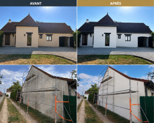 Photo de galerie - Réalisation de peinture sur façades de la maison 