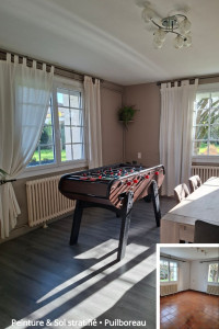 Photo de galerie - Ancien carrelage recouvert d'un parquet apportant à la fois isolation et modernité, sélectionné pour s'harmoniser avec le mobilier déjà en place.