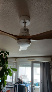 Photo de galerie - Installation  ventilateur luminaire 
