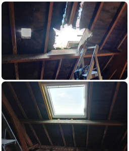 Photo de galerie - Creation d'une ouverture et pose d'un velux