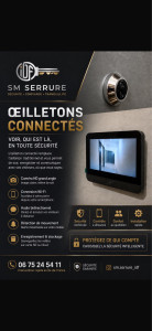 Photo de galerie - Installation d'œilletons connectés : caméra HD, vision à distance sur smartphone et alerte de mouvement