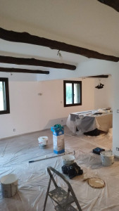 Photo de galerie -  lentement. Plâtrerie, peinture, rénov
ation intérieure, travaux de plâtrerie,  enduits, préparation des supports, peinture des murs et plafonds.