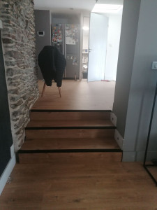 Photo de galerie - Parquet stratifie(marche-contremarche escalier)
