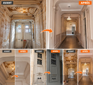 Photo de galerie - Rénovation peinture intérieure avec préparation des supports, protection du chantier, peinture murs et plafonds et réalisation de finitions soignées avec plusieurs teintes. rue saint fuscien Amiens 