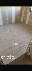 Photo de galerie - Pose carrelage style parquet 