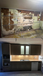 Photo de galerie - Rénovation complète du cuisine ( isolation, placo, électricité, plomberie, pose de cuisine)