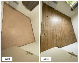 Photo de galerie - Pose de parquet dans cette chambre. 