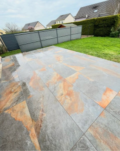 Photo de galerie - Pose carrelage terrasse 60x120 