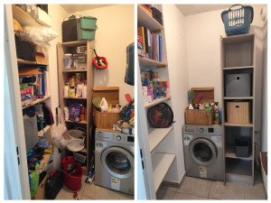 Photo de galerie - Avant / après d'un cellier (organisation, rangement, nettoyage). 