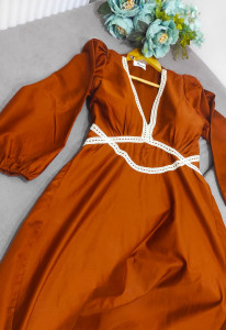 Photo de galerie - Ma réalisation d'une belle robe femme longue marron 