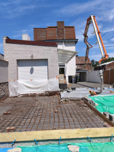 Photo de galerie - Réalisation d'une dalle béton .