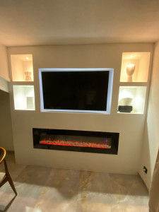 Photo de galerie - Niche télé en placo 